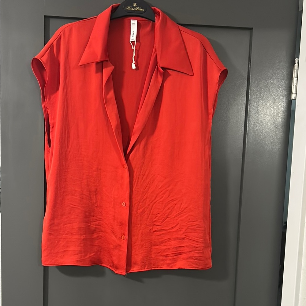Women's Red Button-Up Top